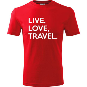 Męska koszulka Turystyczna - Live love travel