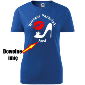 Damska koszulka taliowana - Wieczór panieński + dowolne imię
