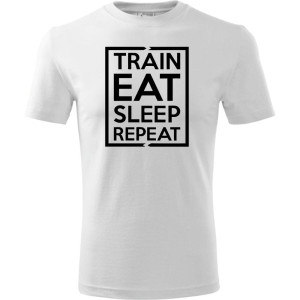Męska koszulka Sportowa - Train eat sleep