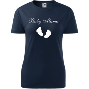 Damska koszulka taliowana - Baby mama