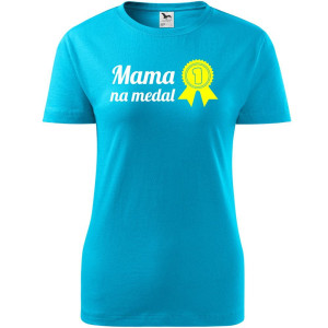 Damska koszulka taliowana - mama na medal