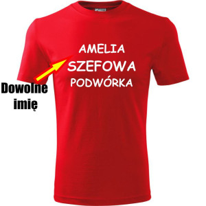 Dziecięca koszulka - Szefowa podwórka + Twoje imię