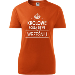 Damska koszulka taliowana - Królowe rodzą się we wrześniu 02