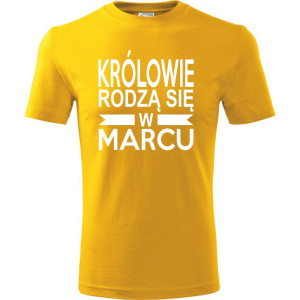 Męska koszulka - Królowie rodzą się w marcu 01