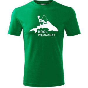 Męska koszulka dla Wędkarza - Król wędkarzy - t-shirt wędkarski prezent na ryby