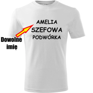 Dziecięca koszulka - Szefowa podwórka + Twoje imię