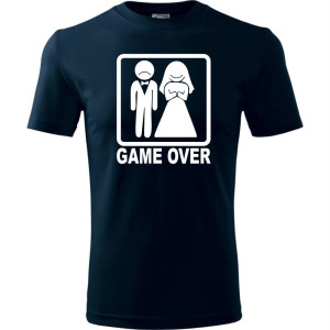 Męska koszulka - Game over 01 prezent dla pana młodego kawalerski