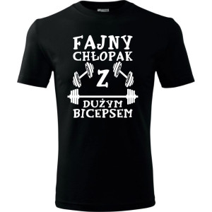 Męska koszulka - Fajny chłopak z dużym bicepsem