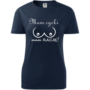 Damska koszulka - Mam cycki mam rację