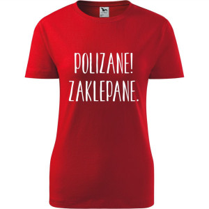 Damska koszulka taliowana - Polizane zaklepane