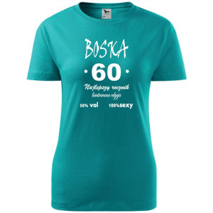 Damska koszulka - boska 60 na urodziny na prezent