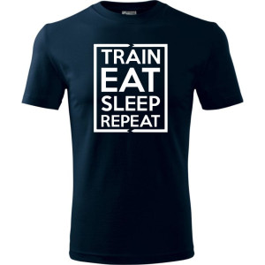 Męska koszulka Sportowa - Train eat sleep