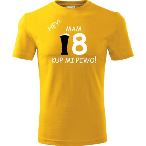Męska koszulka - hey mam 18 kup mi piwo