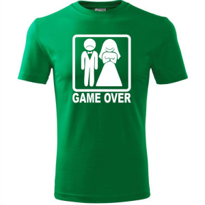 Męska koszulka - Game over 01 prezent dla pana młodego kawalerski