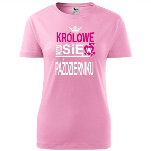 Damska koszulka taliowana - Królowe rodzą się w październiku 03