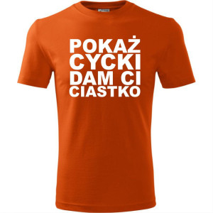 Męska koszulka - Pokaż cycki dam ci ciastko