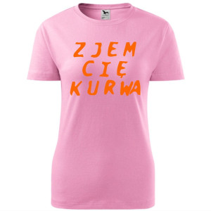 Damska koszulka taliowana - Zjem cie kurwa