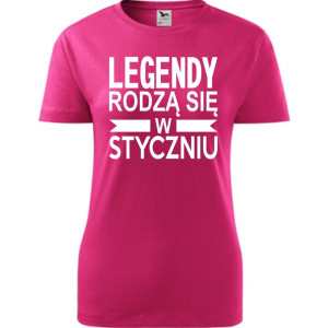 Damska koszulka taliowana - Legendy rodzą się w styczniu
