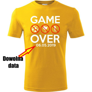 Męska koszulka - Game over + dowolna data