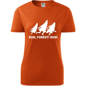 Damska koszulka taliowana dla Biegaczki - Bieg 02 run forest run
