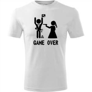 Męska koszulka - Game over 07 - wieczór kawalerski prezent pan młody pistolet