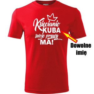 Męska koszulka - Księciunio + dowolne imię - t-shirt na prezent