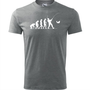 Męska koszulka dla Wędkarza - Ewolucja wędkarz - prezent najnowsza wersja t-shirt