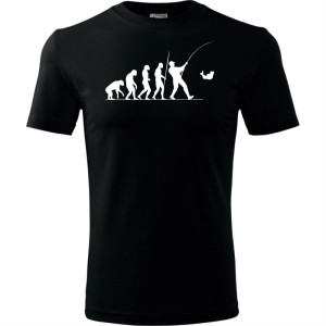 Męska koszulka dla Wędkarza - Ewolucja wędkarz - prezent najnowsza wersja t-shirt