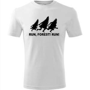 Męska koszulka dla Biegacza - Bieg 02 run forest run - t-shirt na prezent