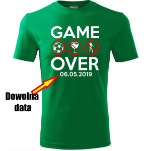 Męska koszulka - Game over + dowolna data