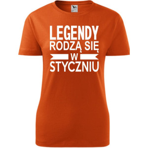 Damska koszulka taliowana - Legendy rodzą się w styczniu