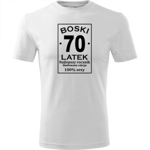 Męska koszulka - boski 70 latek