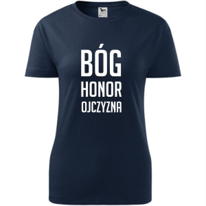 Damska koszulka taliowana Bóg Honor Ojczyzna 3