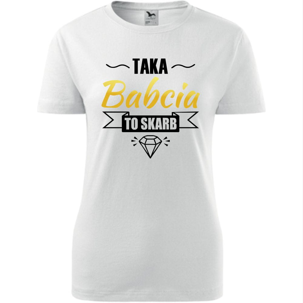 Damska koszulka - Taka babcia to skarb - t-shirt na prezent urodziny dla babci dzień babci