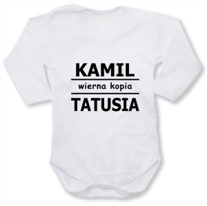 Dziecięce body z dł. rękawem - imię kopia tatusia