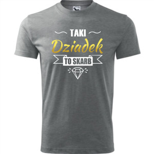 Męska koszulka - Taki dziadek to skarb - t-shirt na prezent dla dziadka