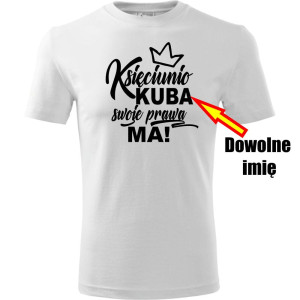 Męska koszulka - Księciunio + dowolne imię - t-shirt na prezent