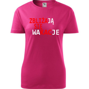 Damska koszulka taliowana Turystyczna - Zbliżają się wakacje