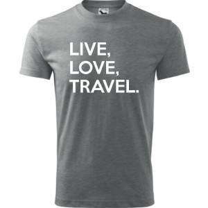Męska koszulka Turystyczna - Live love travel