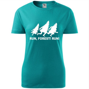 Damska koszulka taliowana dla Biegaczki - Bieg 02 run forest run
