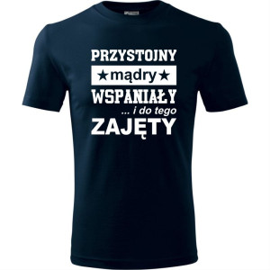 Męska koszulka - Przystojny, mądry, wspaniały - prezent dla chłopaka