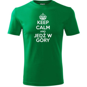 Męska koszulka Turystyczna - Keel calm and jedź w góry