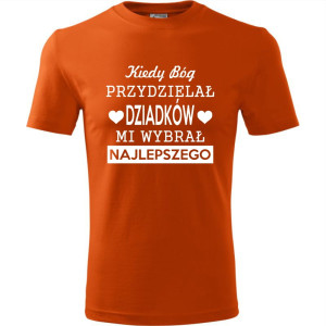 Męska koszulka - Kiedy Bóg przydzielał dziadków, mi wybrał najlepszego