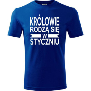 Męska koszulka - Królowie rodzą się styczniu 01