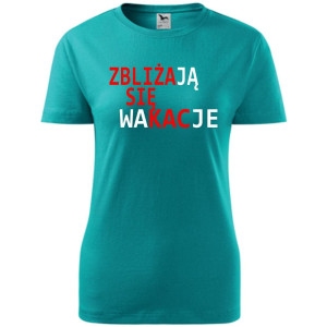 Damska koszulka taliowana Turystyczna - Zbliżają się wakacje