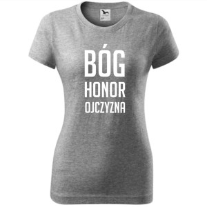 Damska koszulka taliowana Bóg Honor Ojczyzna 3