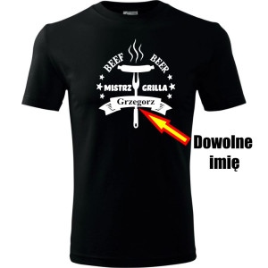 Męska koszulka - Mistrz grilla + dowolne imię