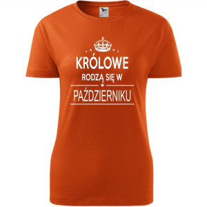Damska koszulka taliowana - Królowe rodzą się w październiku 02