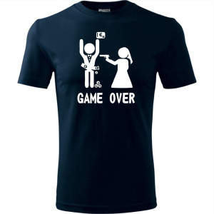 Męska koszulka - Game over 07 - wieczór kawalerski prezent pan młody pistolet