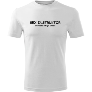 Męska koszulka - Sex instruktor pierwsze lekcja gratis